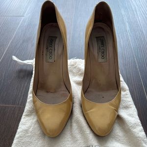 Jimmy Choo beige Patent leather pumps